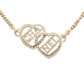 シャネル ロゴ ハート サークル チョーカー ネックレス ゴールド メッキ ラインストーン レディース CHANEL 【中古】